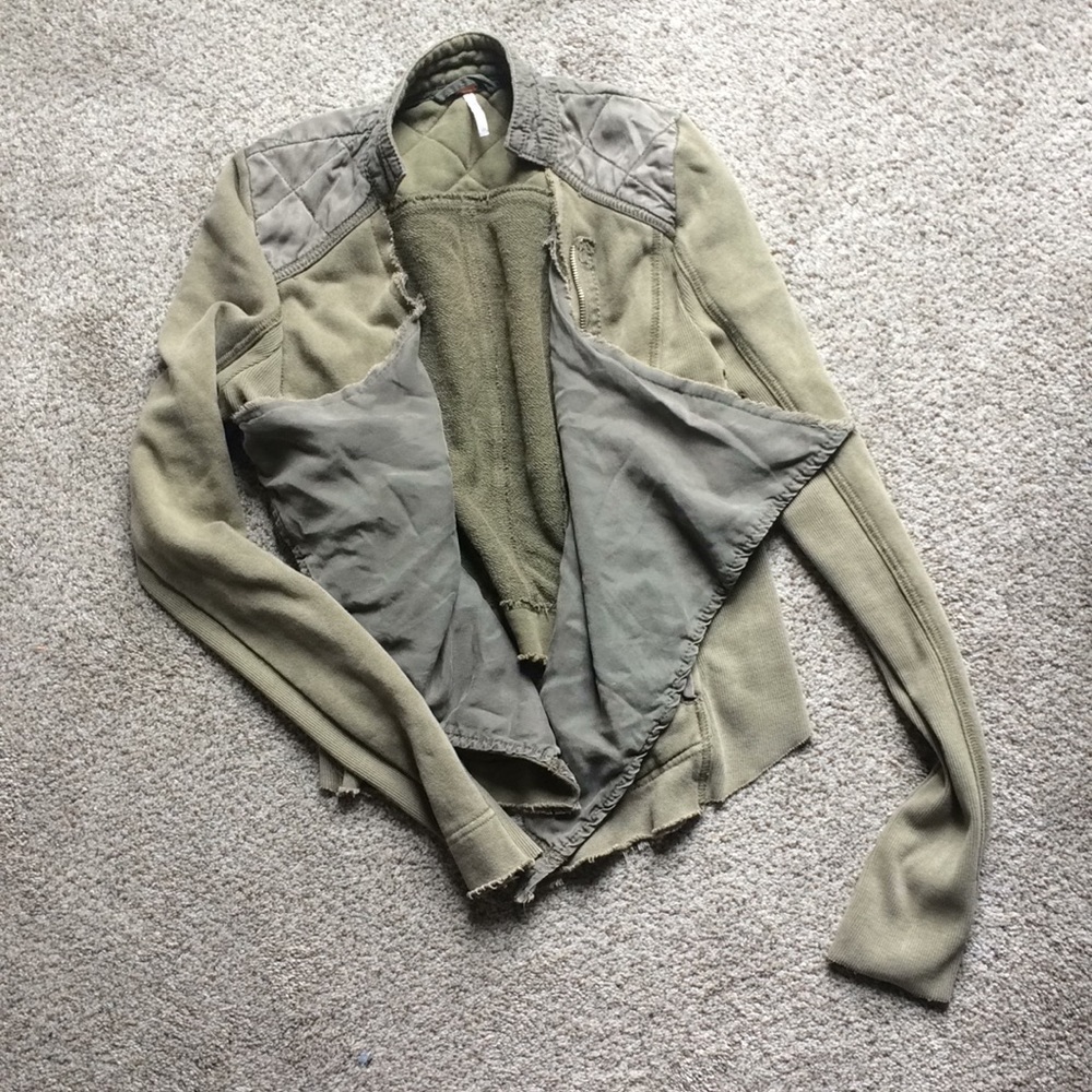 Rare free people olive moto jacket